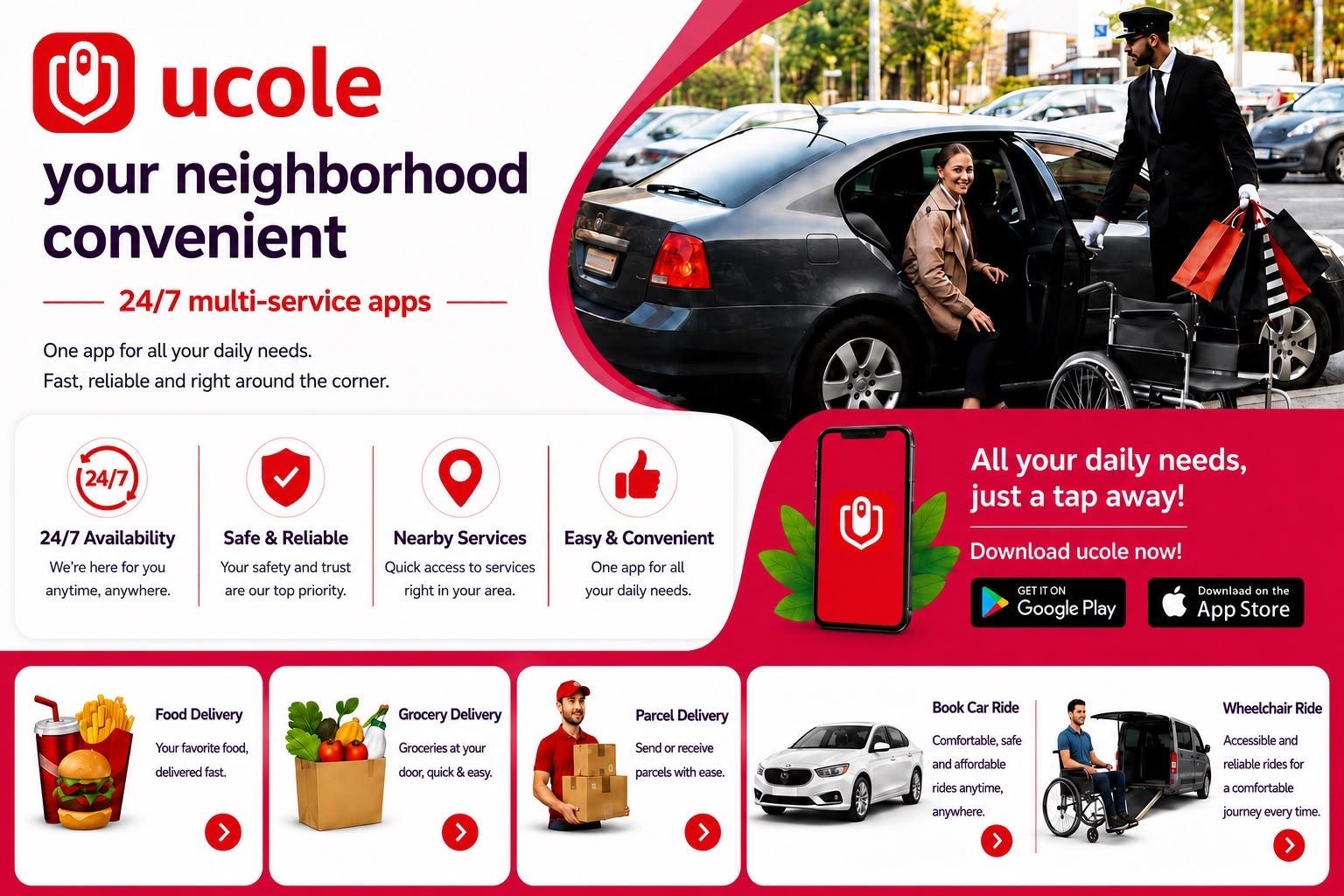 Ucole &ndash; your neighborhood 24/7 multi-service apps